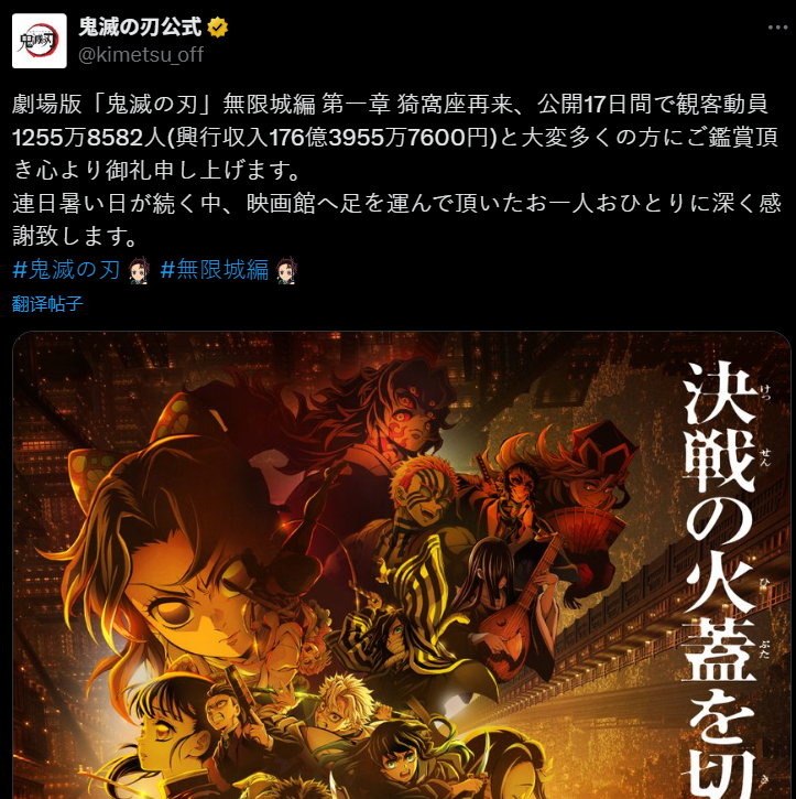 《鬼灭之刃》票房飙破176亿！Jump主编冷言：漫画没那么好
